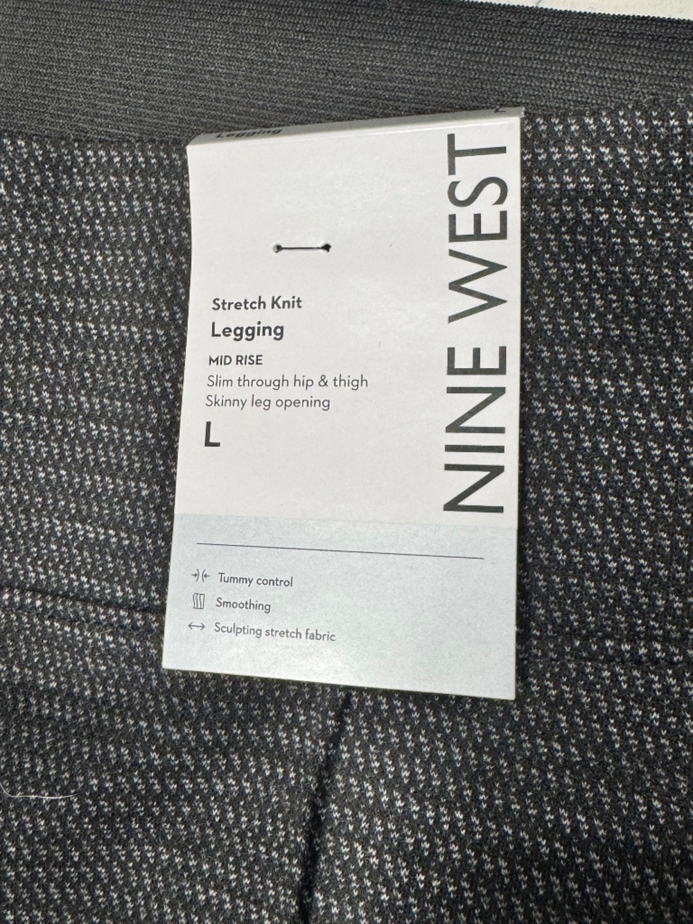 New Stretch Knit, Mid Rise Legging, NINE WEST, Size Large - Picture 6 of 6